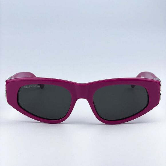 NEW Balenciaga BB0095S 017 Fuchsia Pink Silver Grey Cat Eye Unisex Sunglasses - Picture 6 of 14